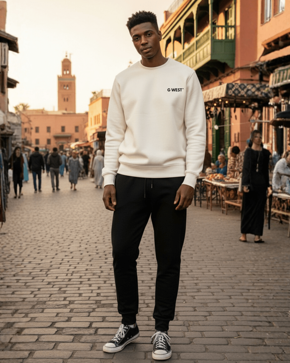 G West Men's Rose Skull Heavy Premium Crewneck - G West