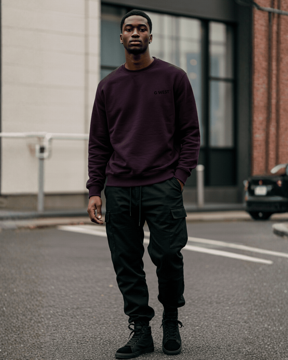 G West Men's Rose Skull Heavy Premium Crewneck - G West