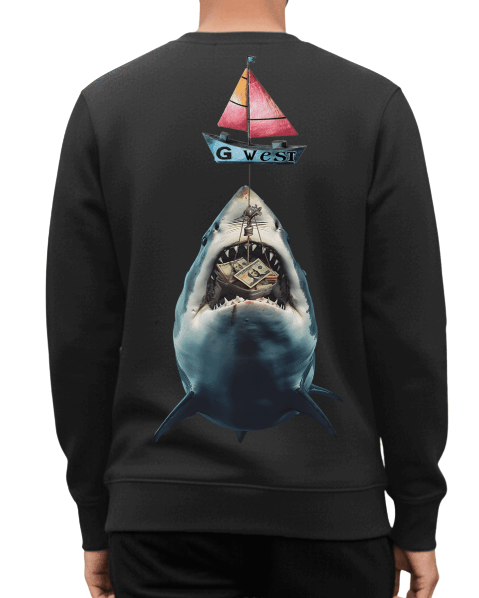 G West Mens Shark Bait Heavy Premium Crewneck - G West