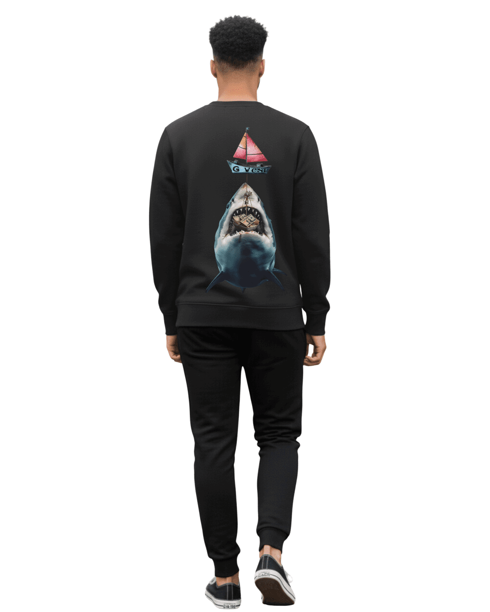 G West Mens Shark Bait Heavy Premium Crewneck - G West
