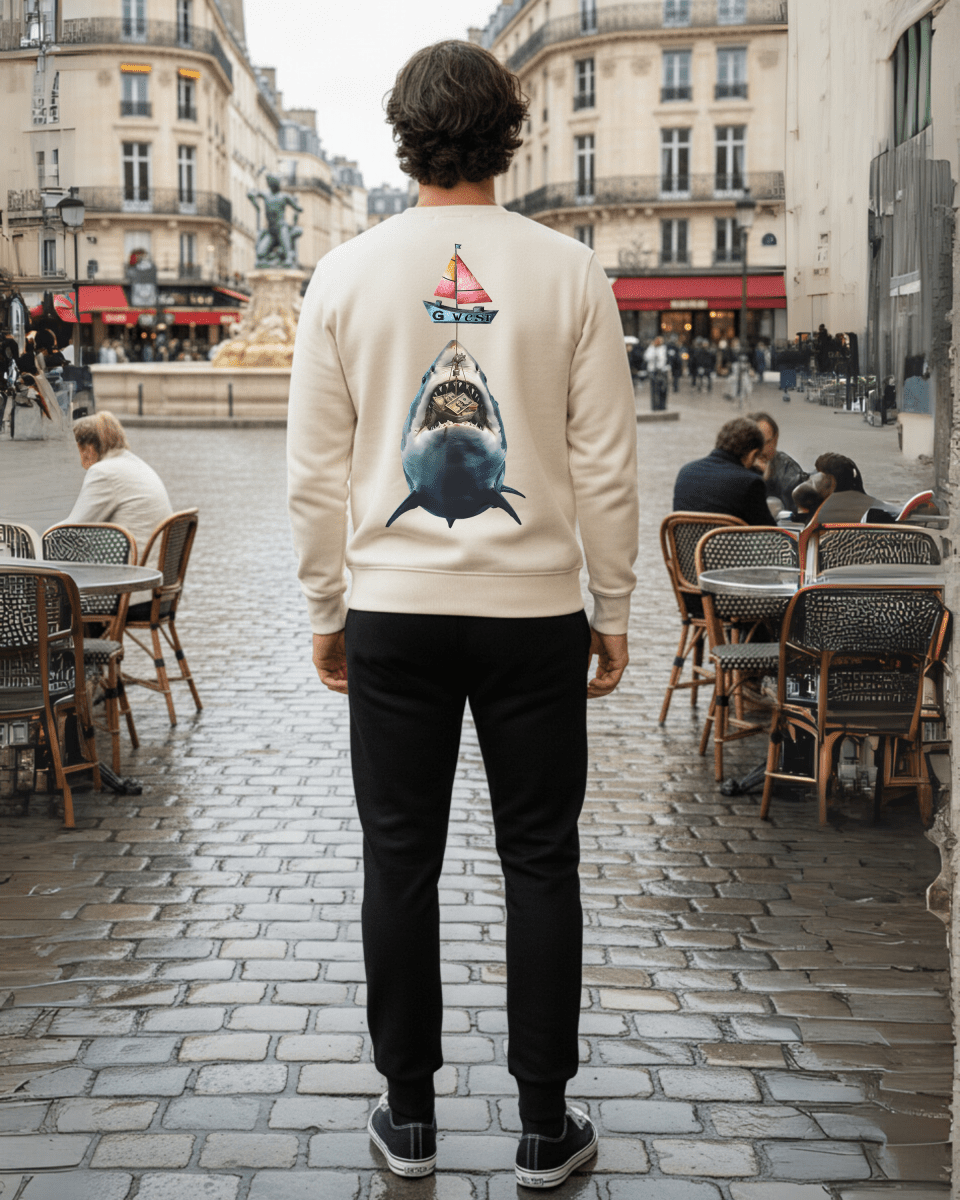 G West Mens Shark Bait Heavy Premium Crewneck - G West