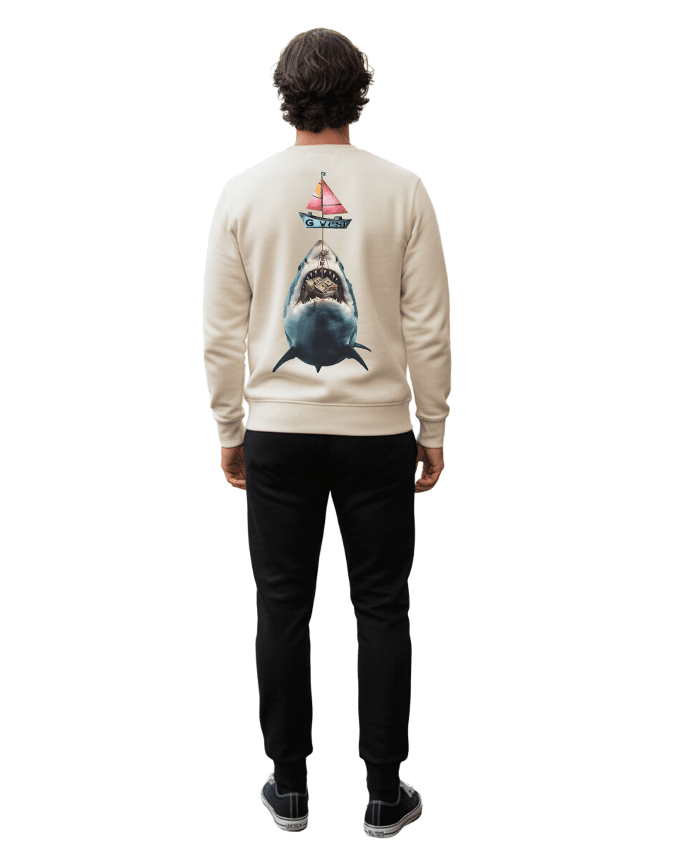 G West Mens Shark Bait Heavy Premium Crewneck - G West