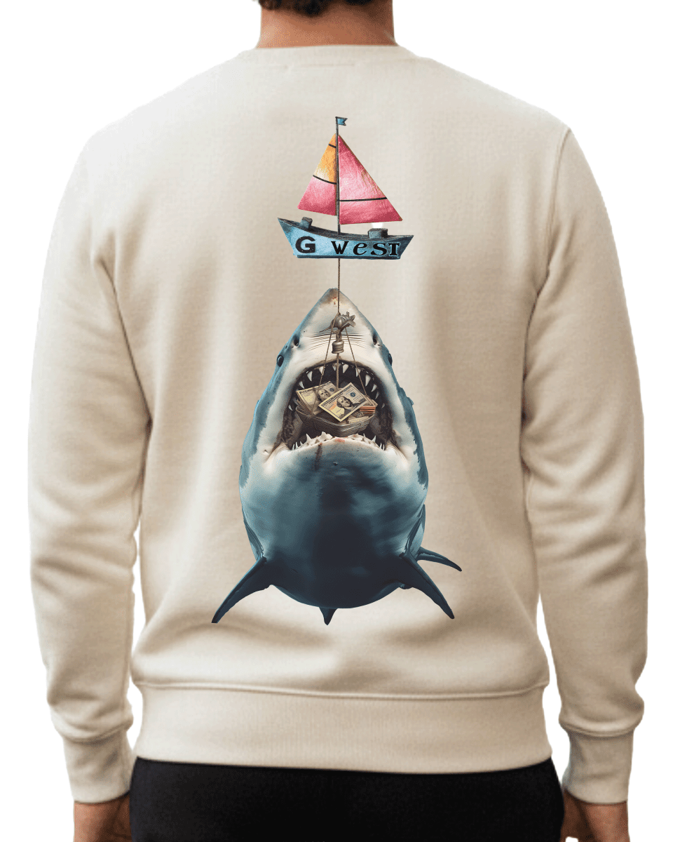 G West Mens Shark Bait Heavy Premium Crewneck - G West