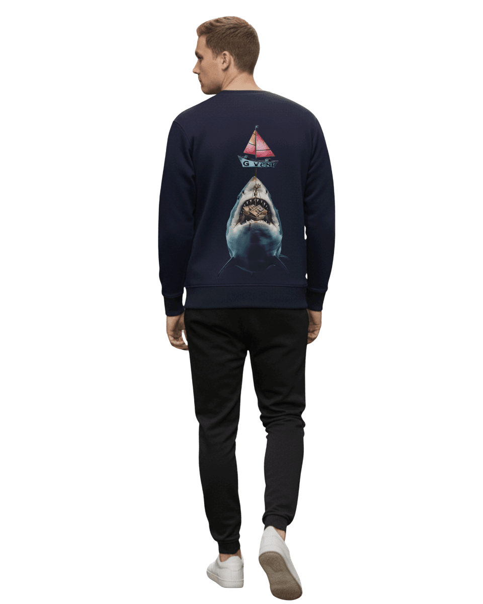 G West Mens Shark Bait Heavy Premium Crewneck - G West