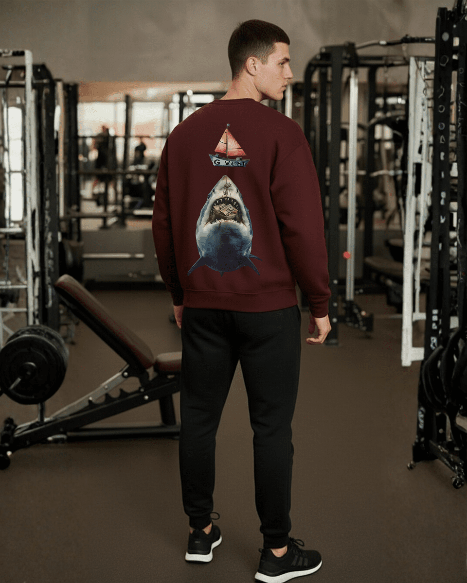 G West Mens Shark Bait Heavy Premium Crewneck - G West