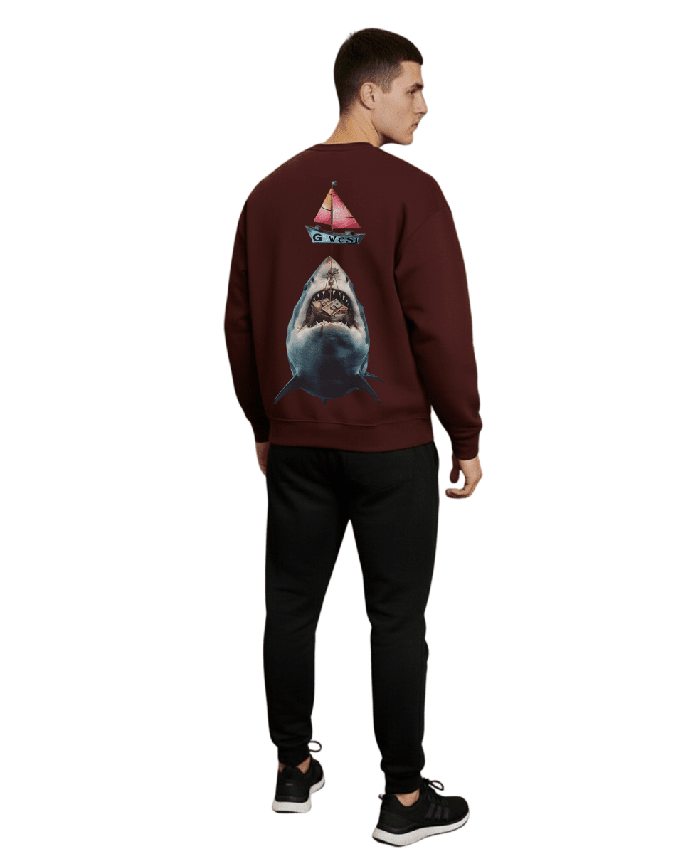 G West Mens Shark Bait Heavy Premium Crewneck - G West
