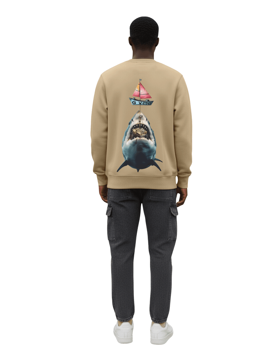 G West Mens Shark Bait Heavy Premium Crewneck - G West