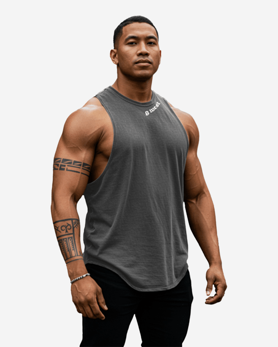 G WEST MENS TANKS - DARK GREY - G West