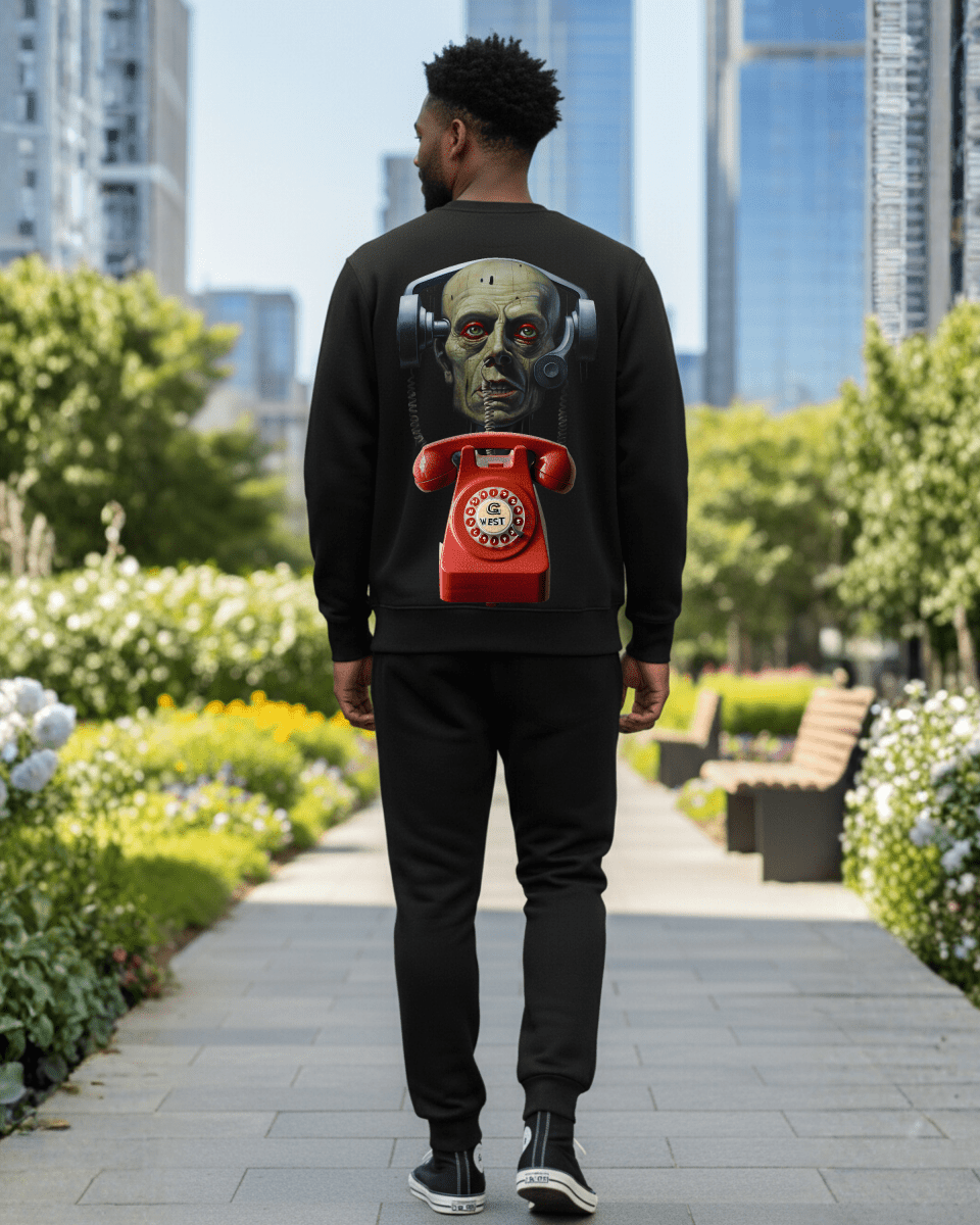 G West Men's Telephone Head Heavy Premium Crewneck - G West