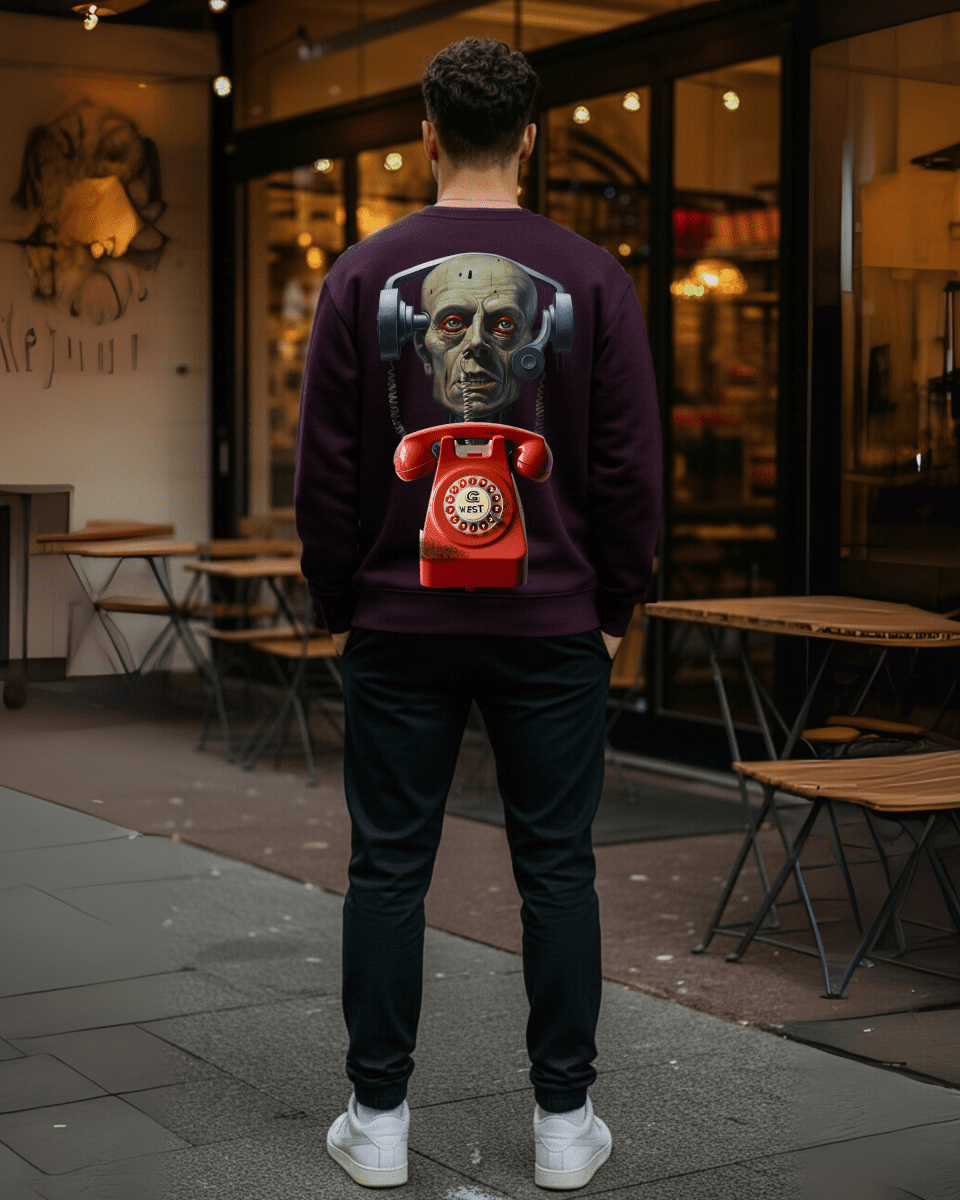 G West Men's Telephone Head Heavy Premium Crewneck - G West