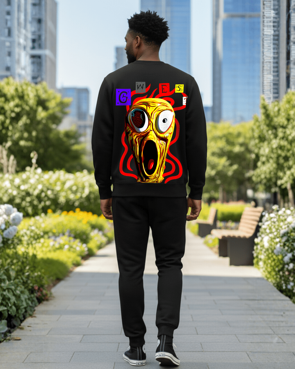 G West Men's Yellow Face Heavy Premium Crewneck - G West