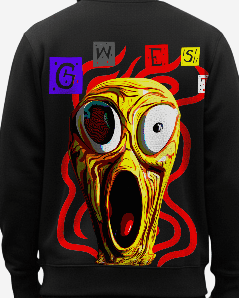 G West Men's Yellow Face Heavy Premium Crewneck - G West