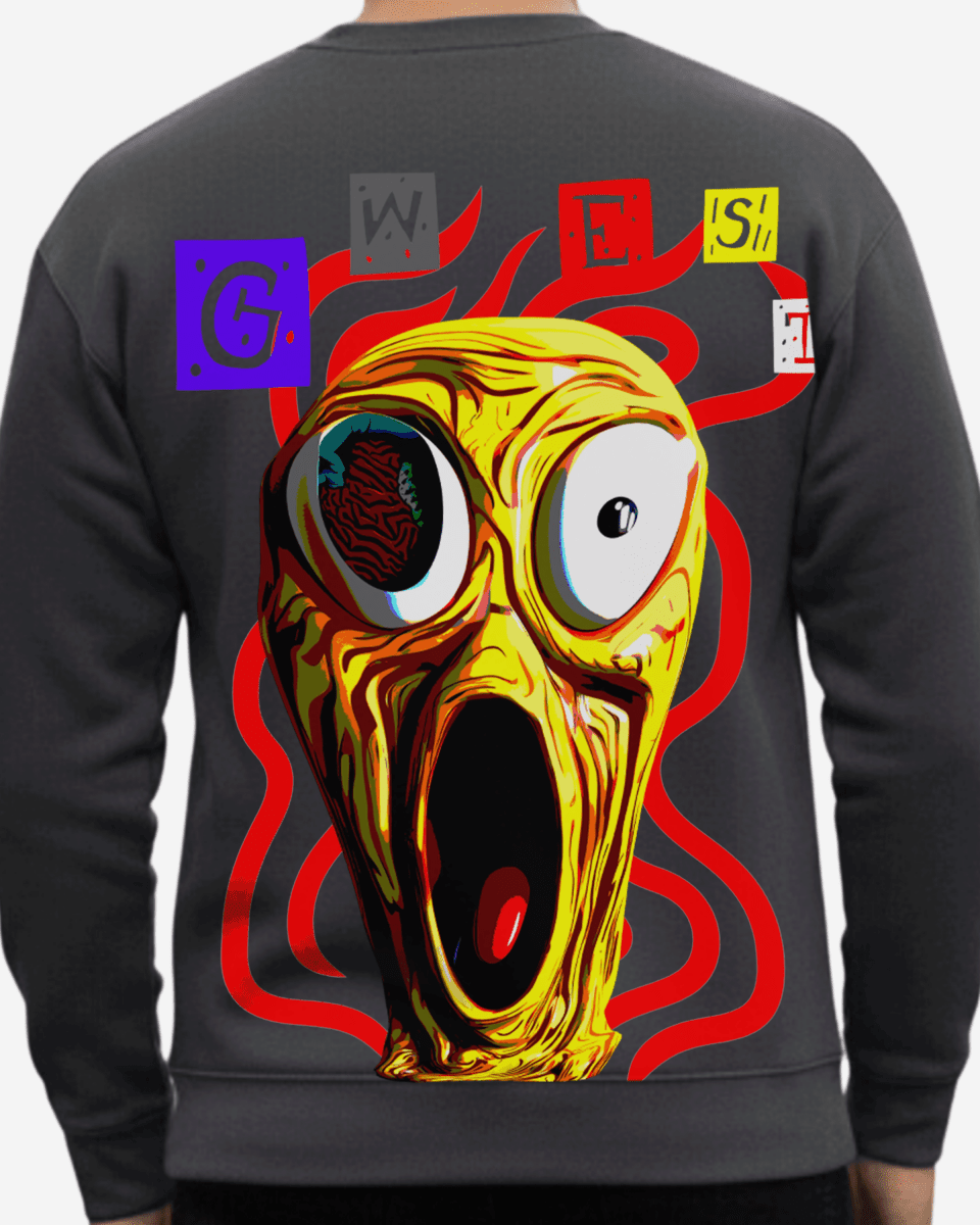 G West Men's Yellow Face Heavy Premium Crewneck - G West