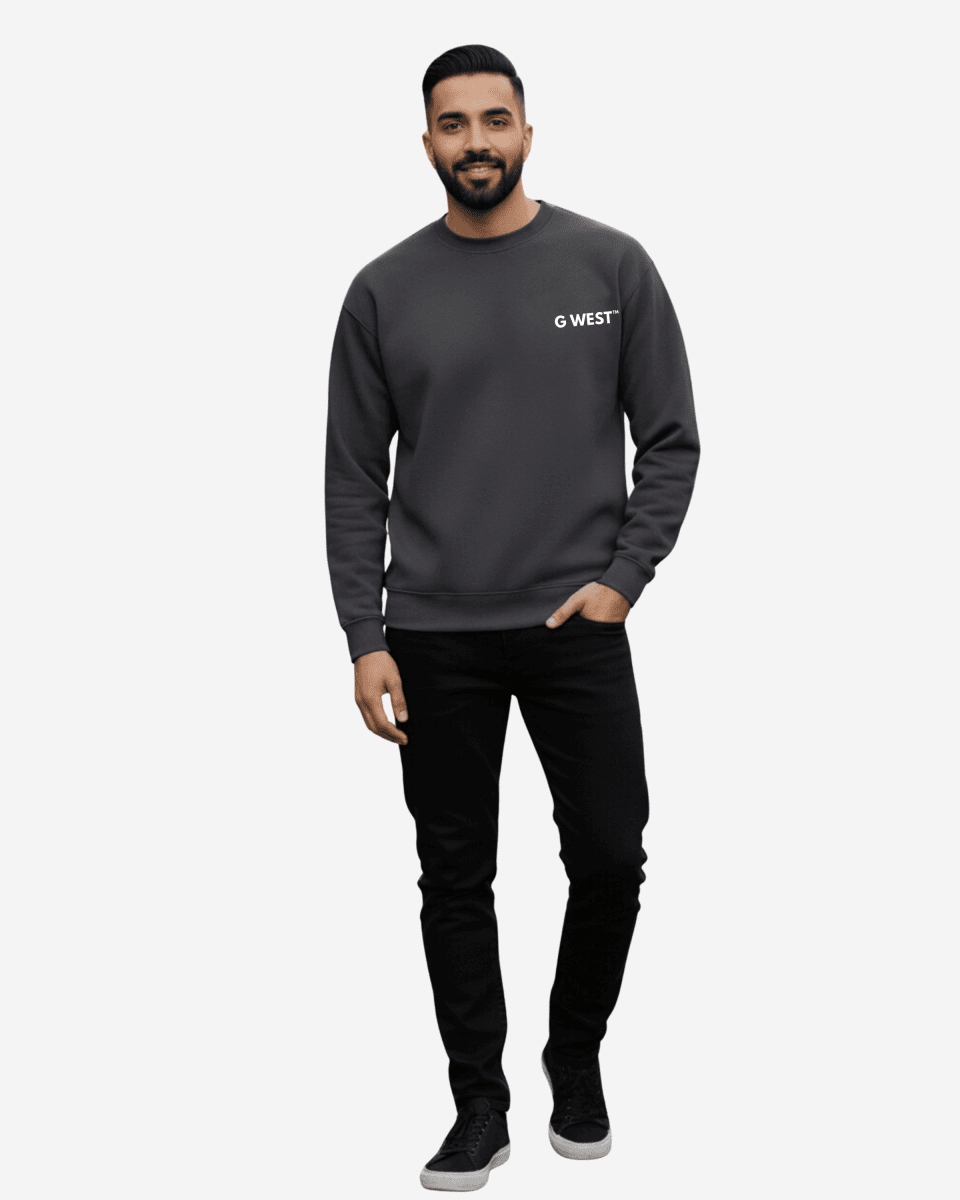 G West Men's Yellow Face Heavy Premium Crewneck - G West