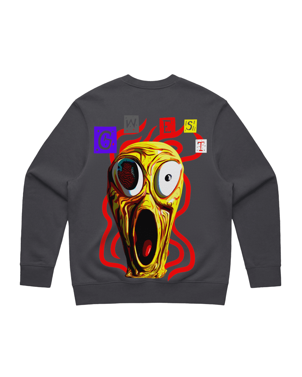 G West Men's Yellow Face Heavy Premium Crewneck - G West