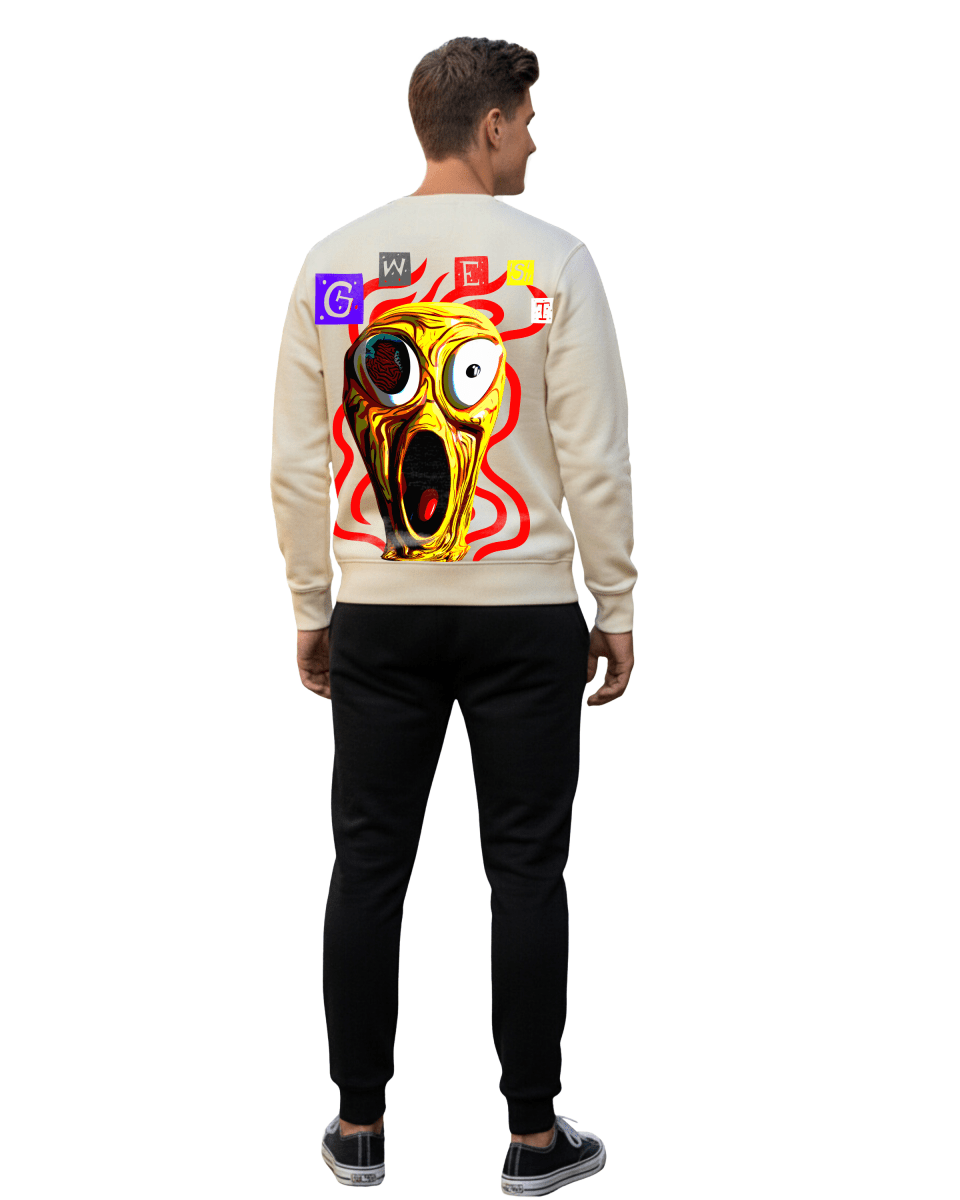 G West Men's Yellow Face Heavy Premium Crewneck - G West