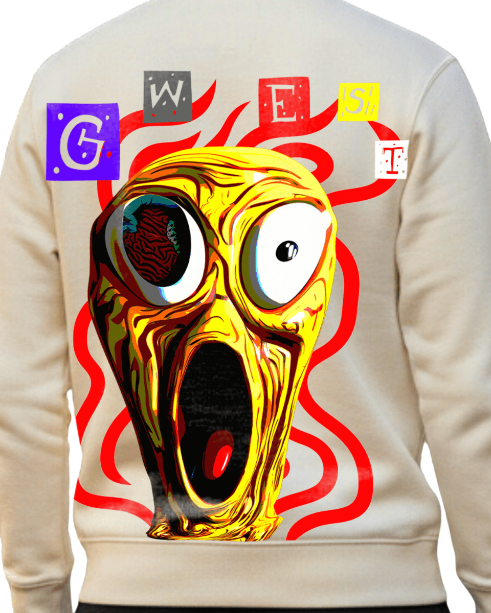 G West Men's Yellow Face Heavy Premium Crewneck - G West