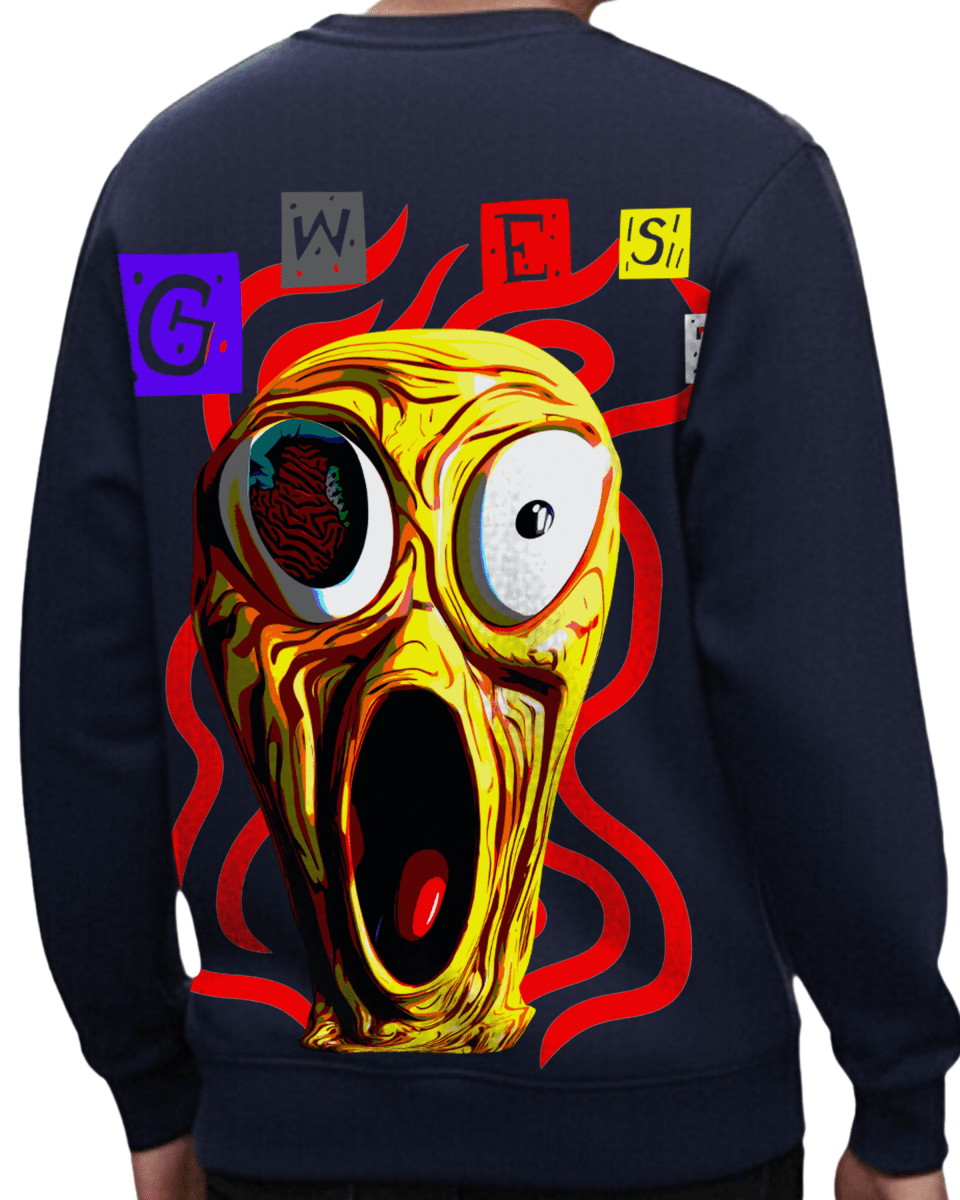 G West Men's Yellow Face Heavy Premium Crewneck - G West