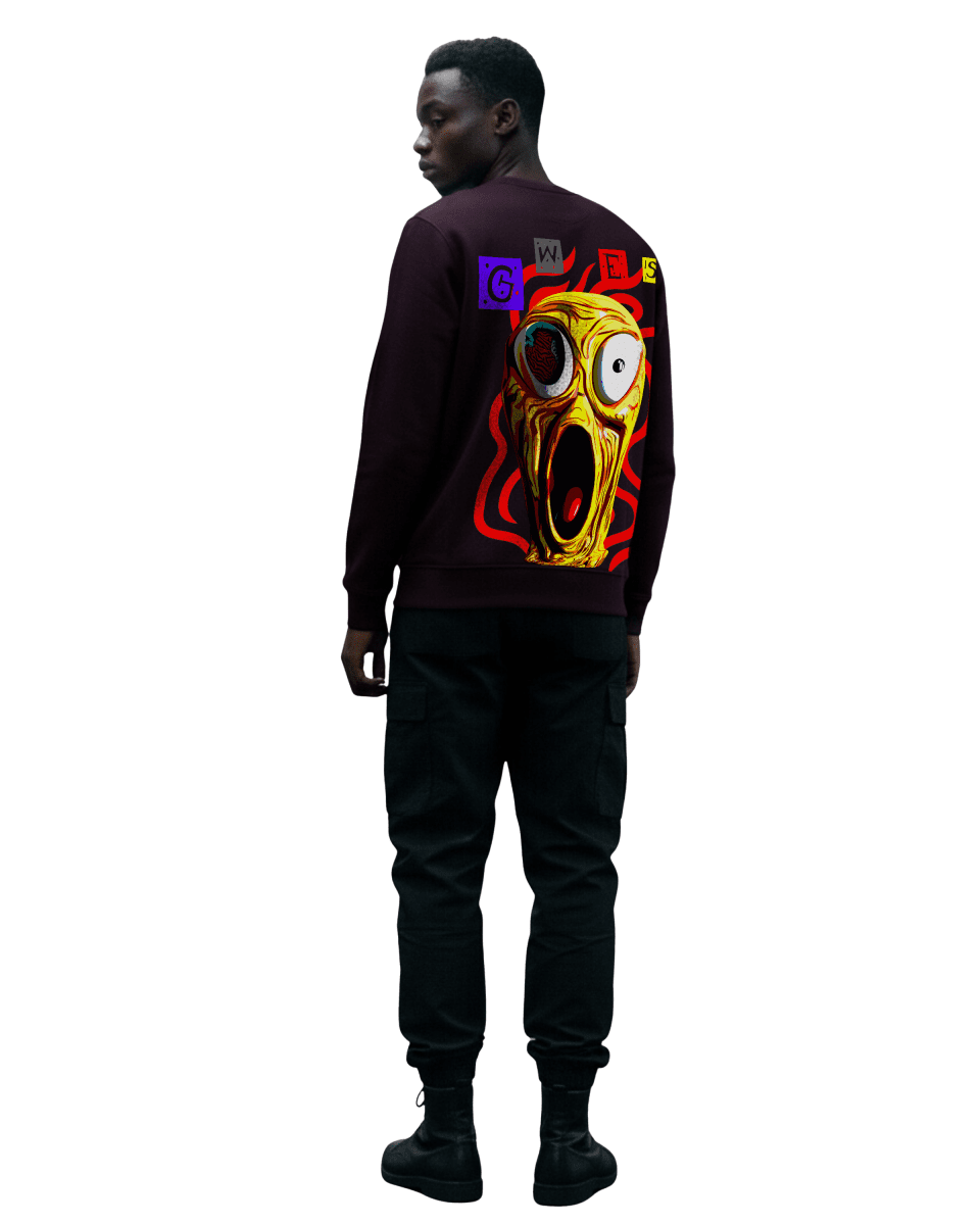 G West Men's Yellow Face Heavy Premium Crewneck - G West