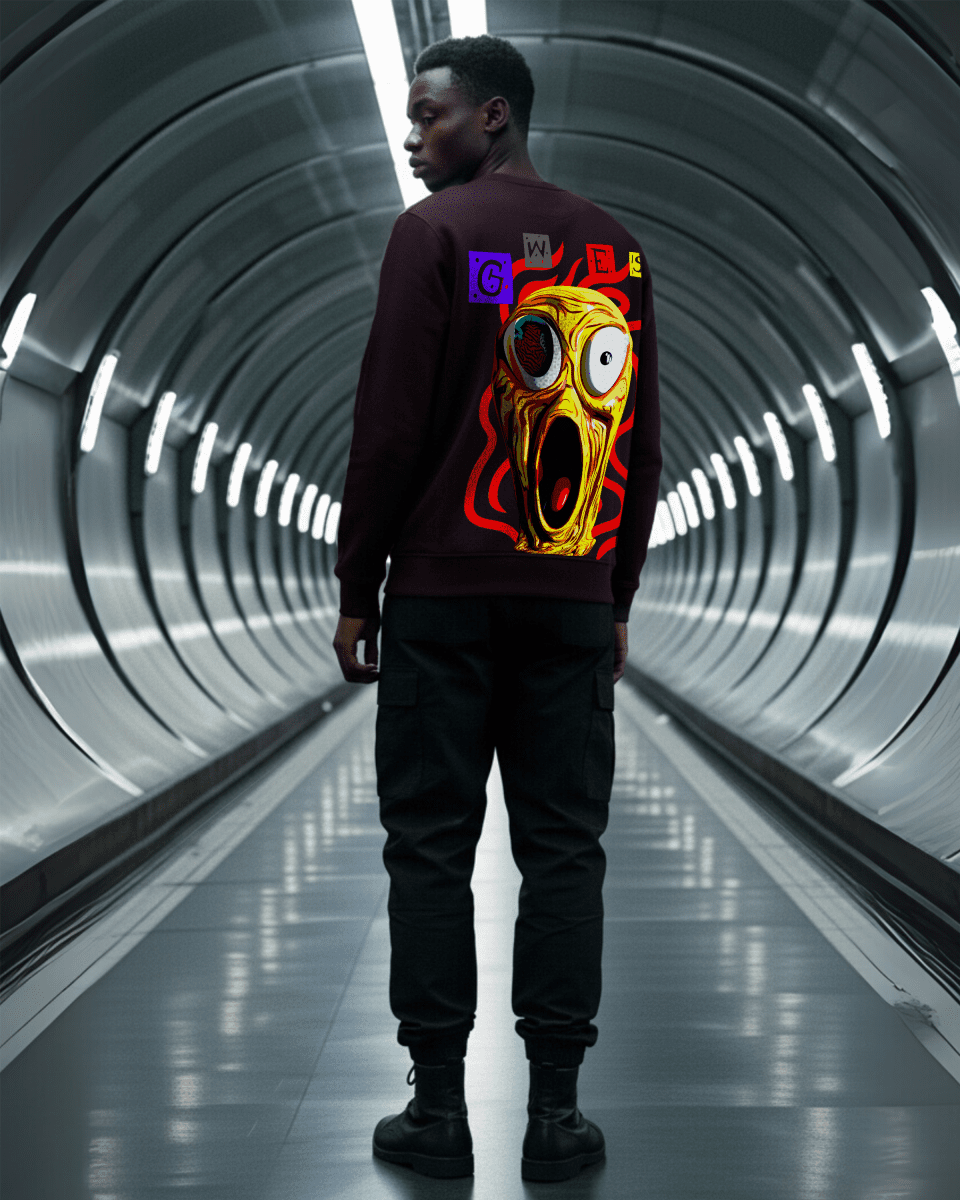 G West Men's Yellow Face Heavy Premium Crewneck - G West