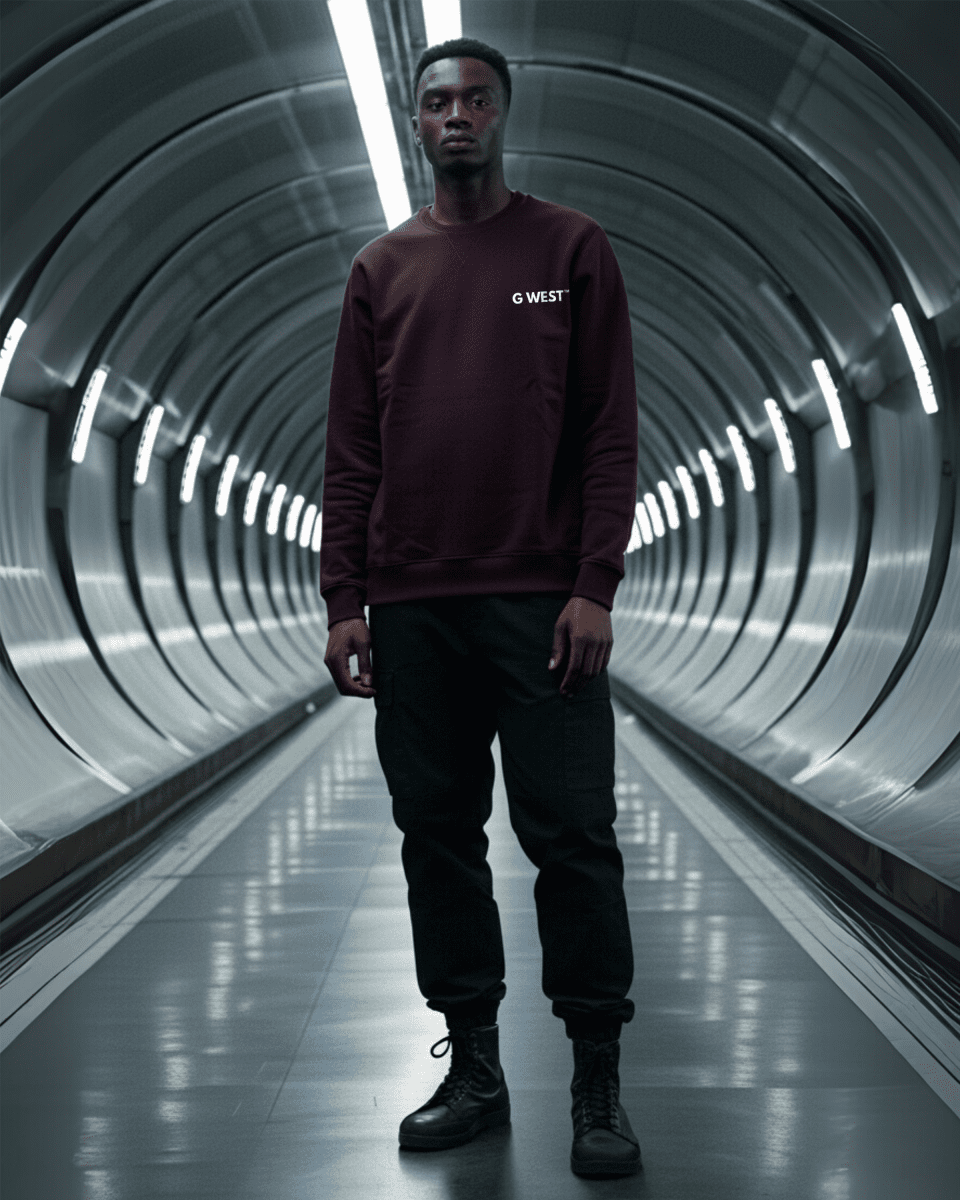 G West Men's Yellow Face Heavy Premium Crewneck - G West