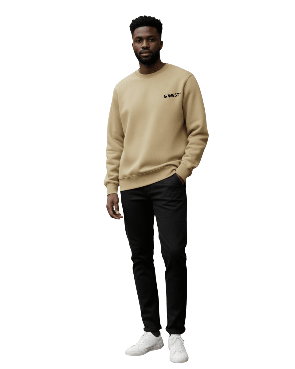 G West Men's Yellow Face Heavy Premium Crewneck - G West
