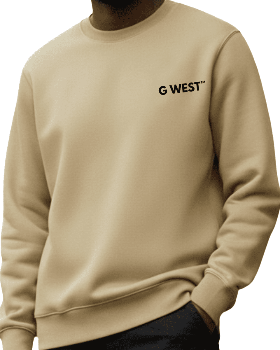 G West Men's Yellow Face Heavy Premium Crewneck - G West
