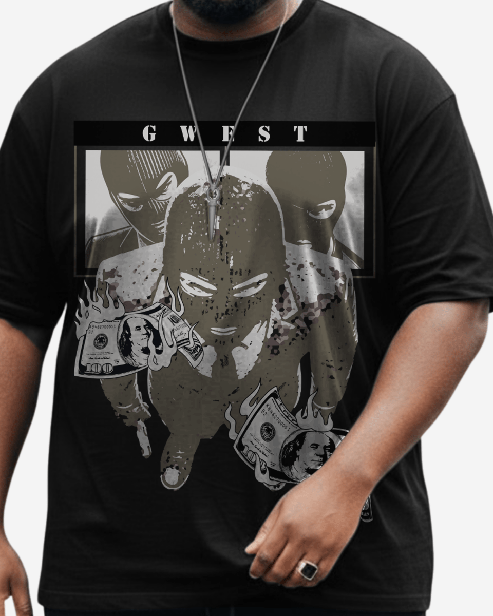 G West Money Heist Big And Tall Oversized T-Shirt - G West