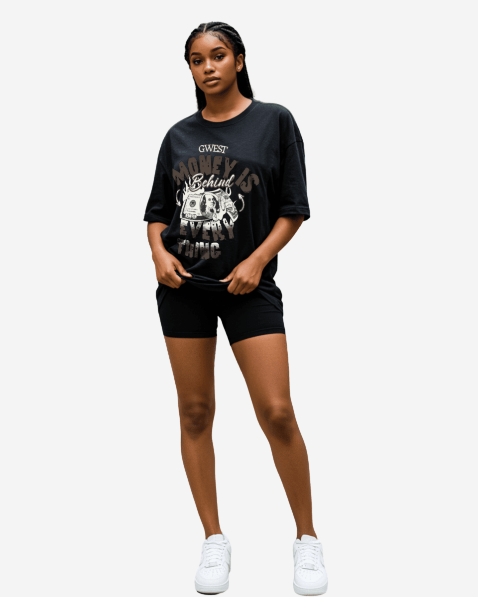G West Money Is Behind Everything Oversized Women's T-Shirt - G West
