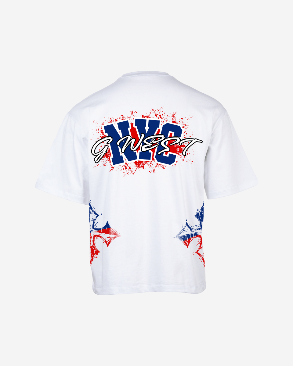G West Nyc Blood Arch Logo Oversized T-Shirts - G West