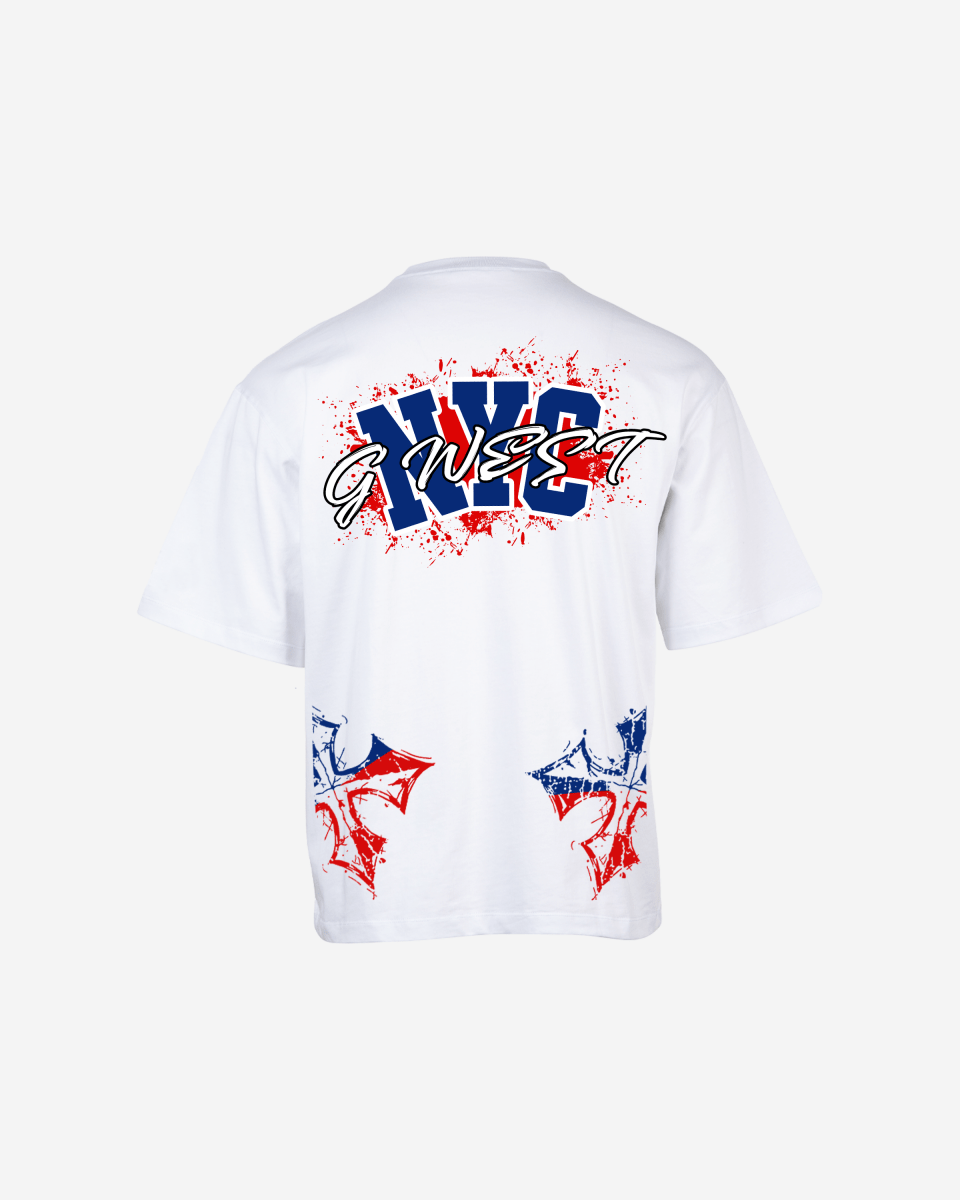 G West Nyc Blood Arch Logo T-Shirts Big and Tall - G West
