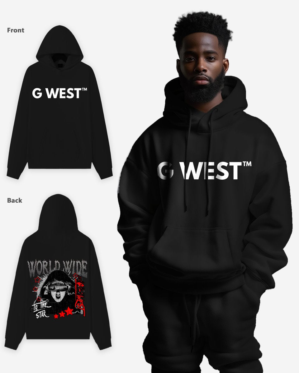 G WEST OLD WORLD WIDE STAR OVERSIZE HOODIE - G West