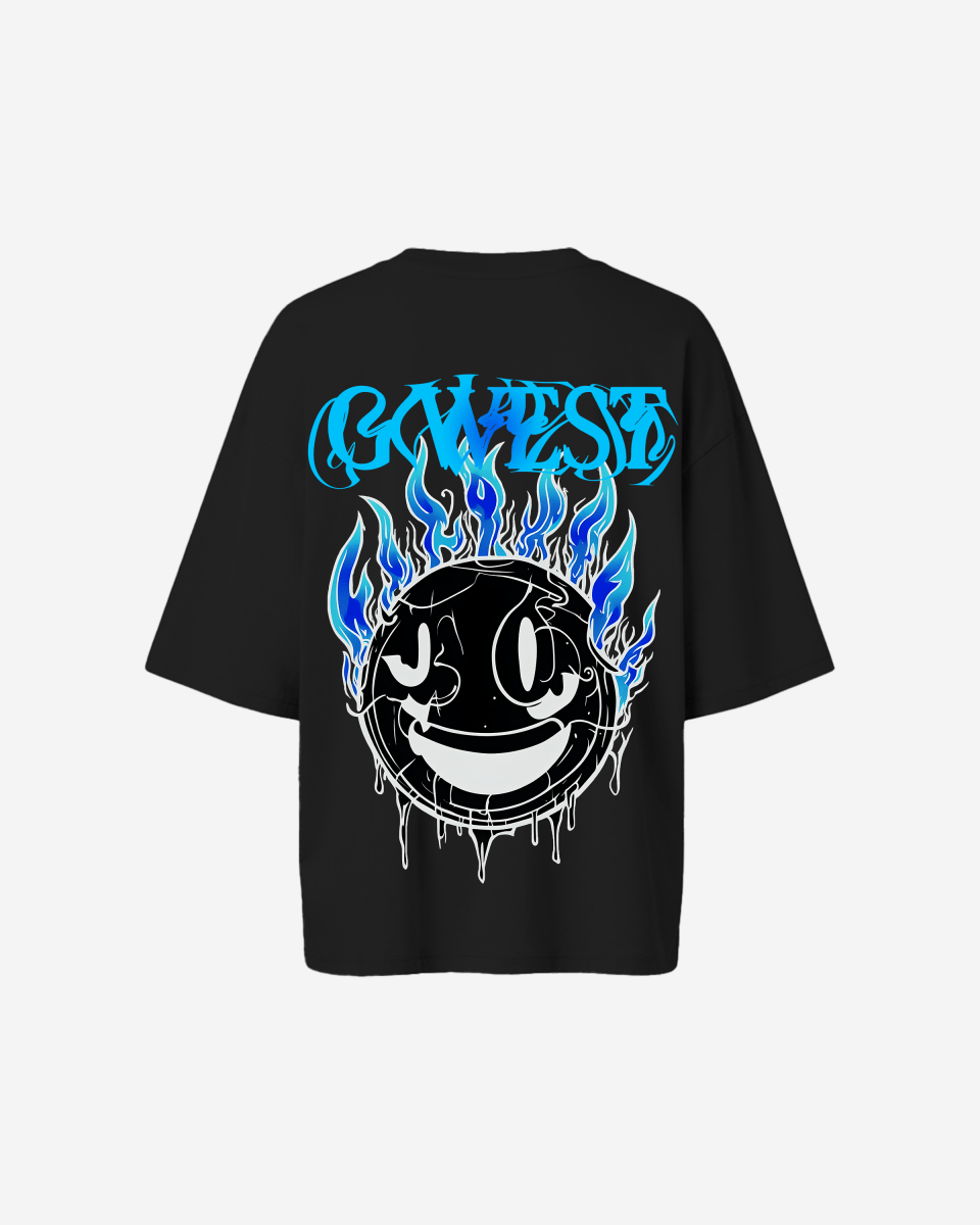 G West Oversized Aqua Smile Tee - WOMEN - G West
