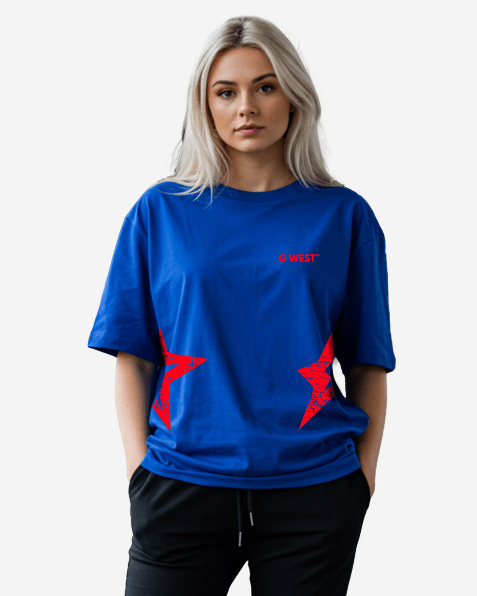 G West Oversized Atlanta Logo Royal Tee - WOMEN - G West