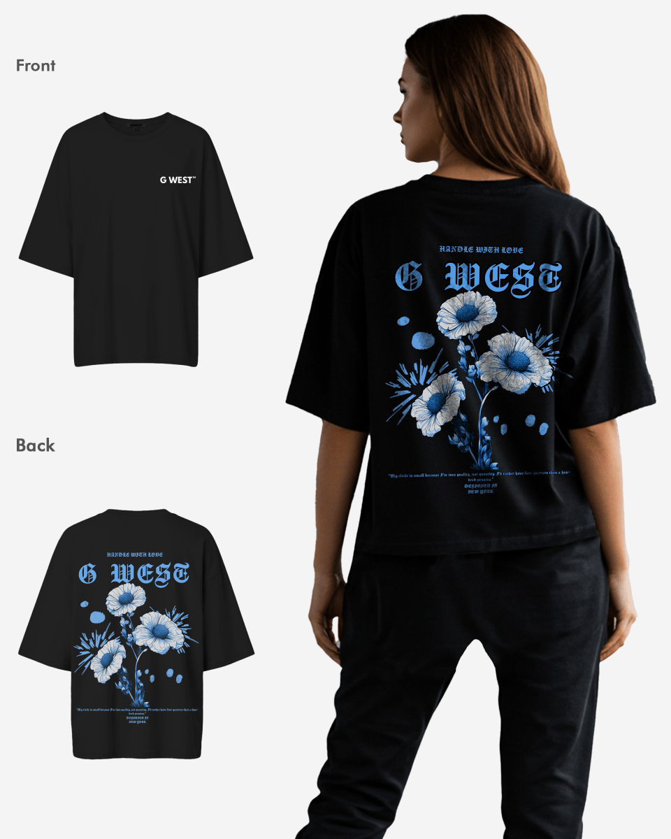 G West Oversized Blue Garden Tee - WOMEN - G West