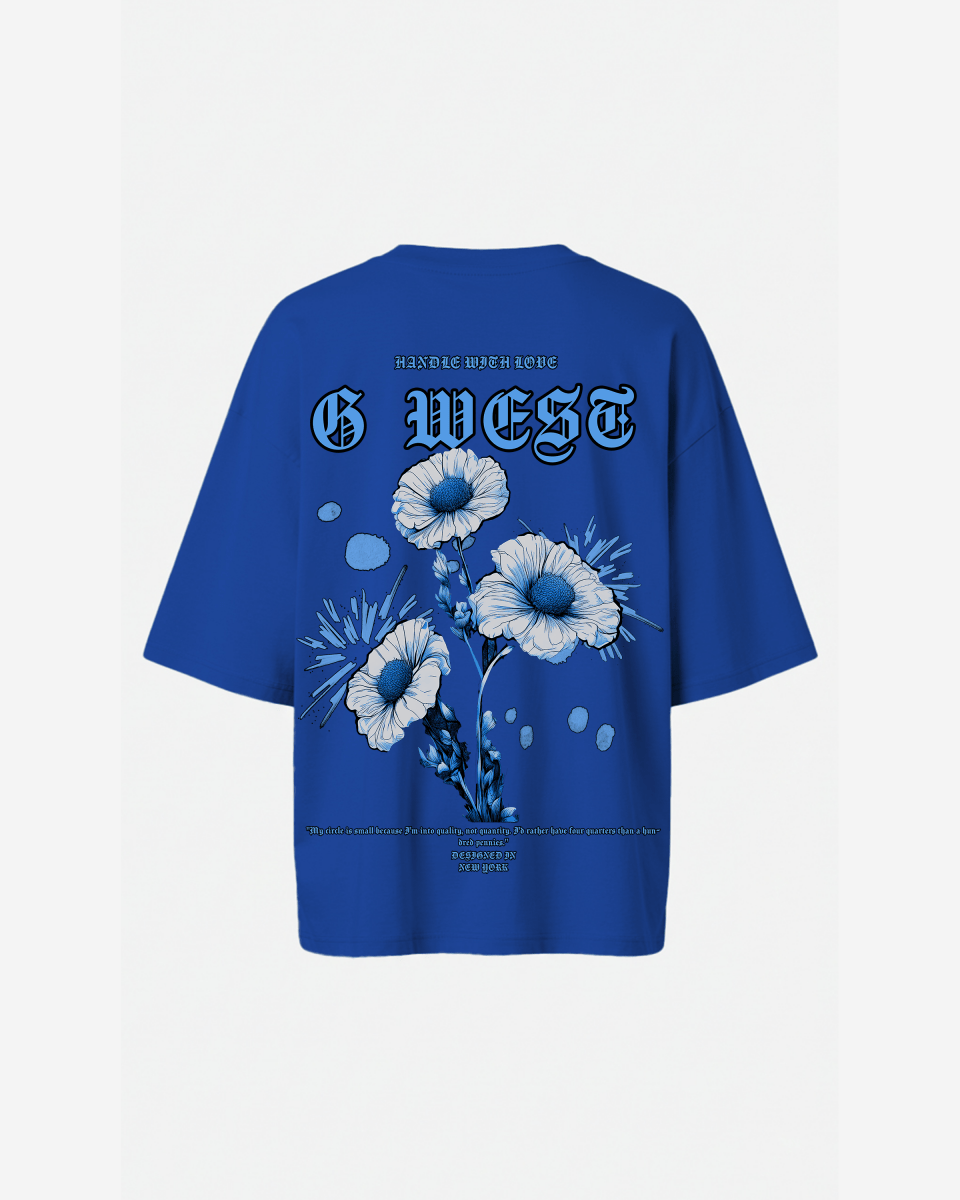 G West Oversized Blue Garden Tee - WOMEN - G West