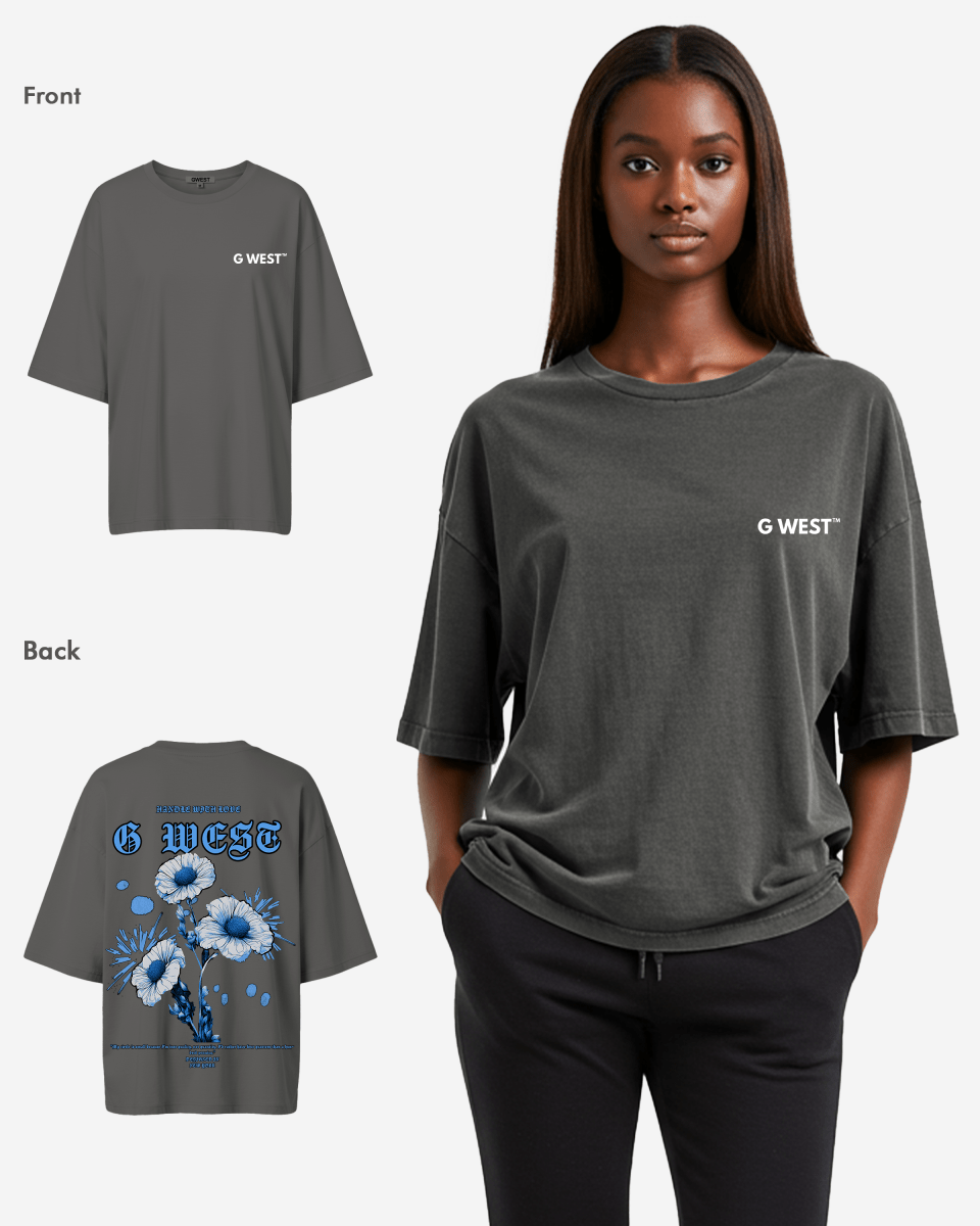 G West Oversized Blue Garden Tee - WOMEN - G West