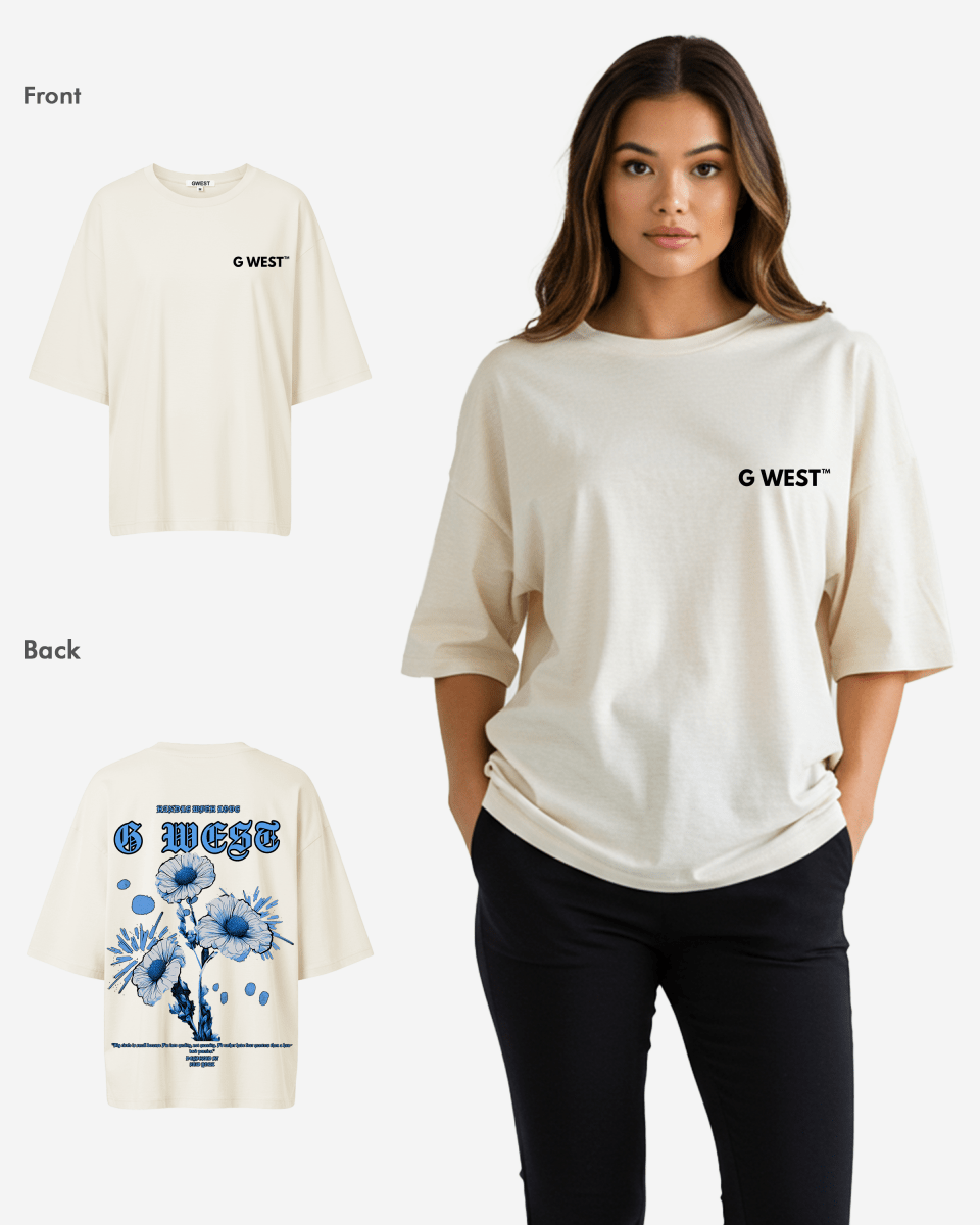 G West Oversized Blue Garden Tee - WOMEN - G West