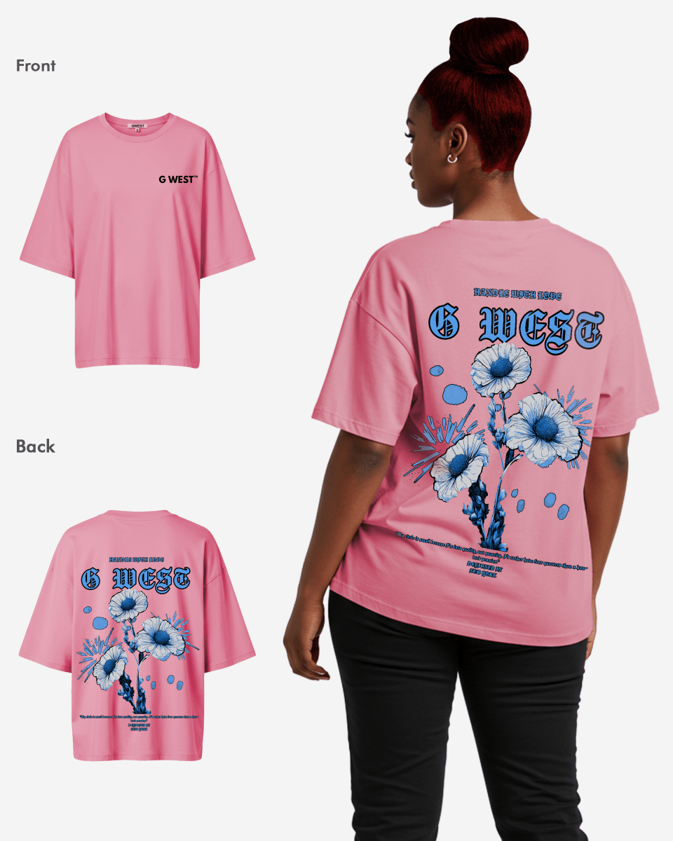 G West Oversized Blue Garden Tee - WOMEN - G West
