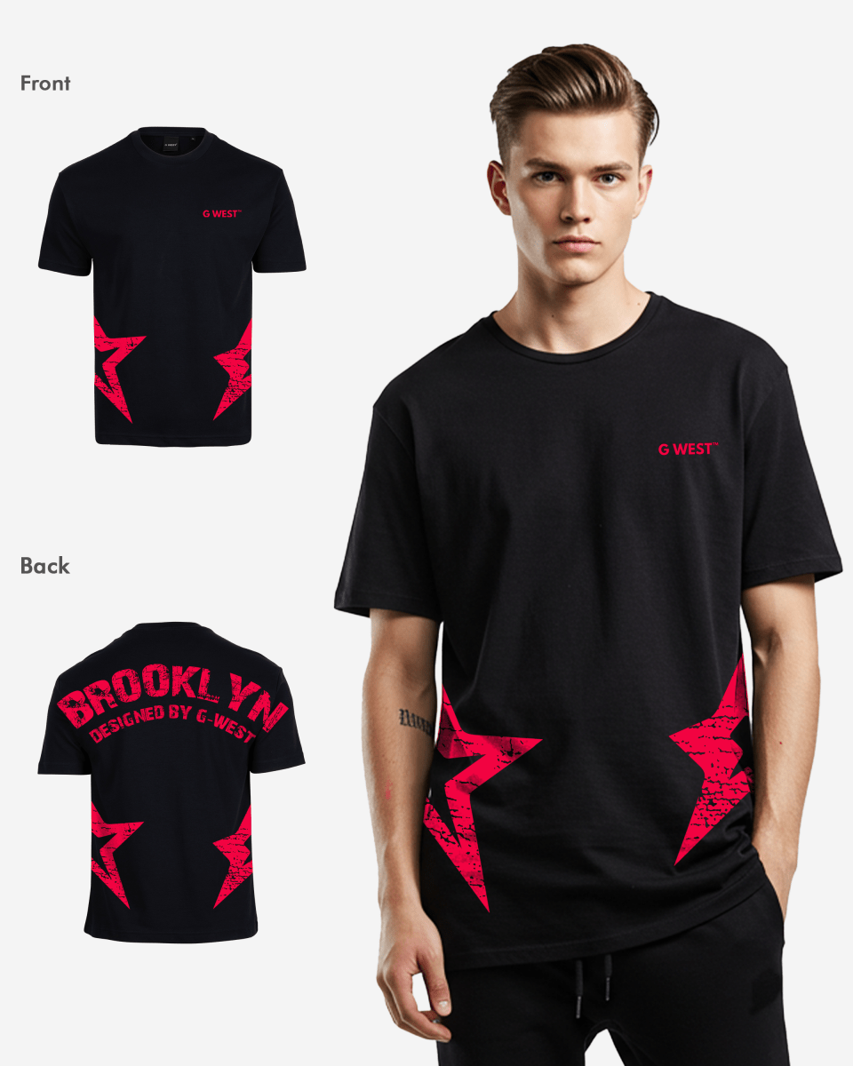 G West Oversized Brooklyn Arch Logo Tee Gwdtfl9052 - 4 Colors - G West
