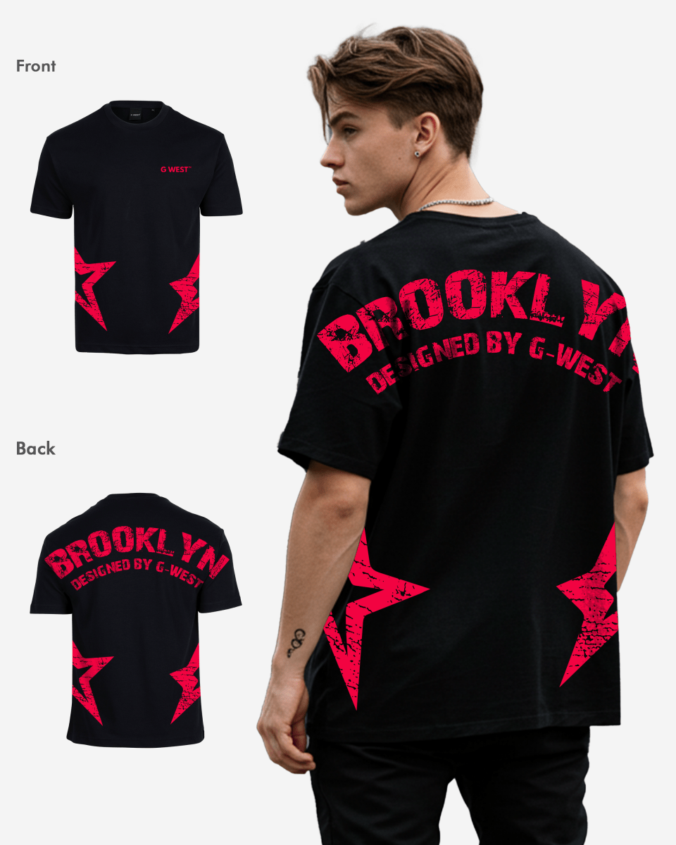 G West Oversized Brooklyn Arch Logo Tee Gwdtfl9052 - 4 Colors - G West
