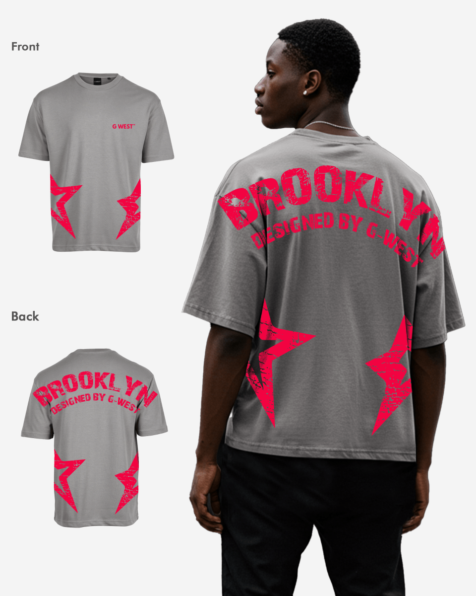 G West Oversized Brooklyn Arch Logo Tee Gwdtfl9052 - 4 Colors - G West
