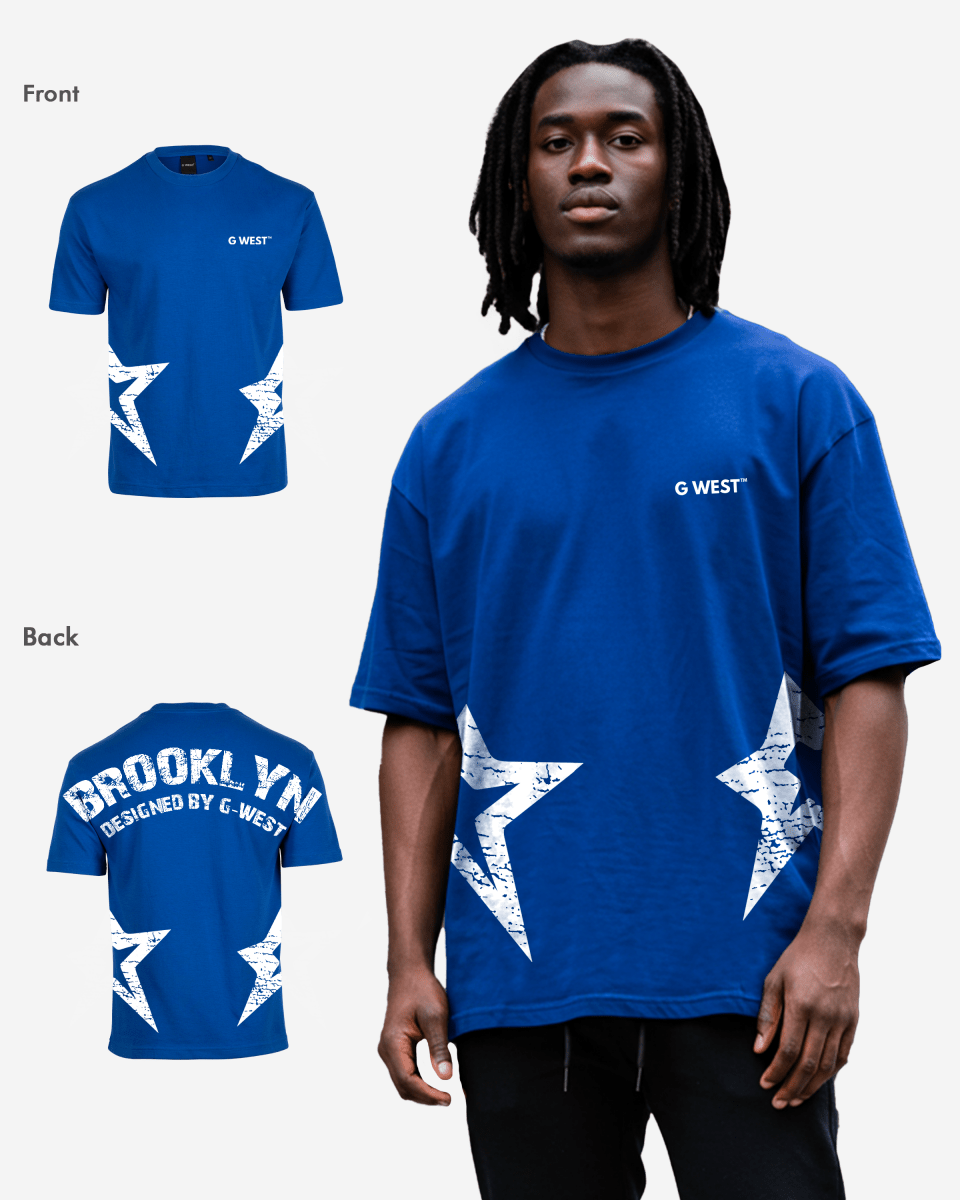 G West Oversized Brooklyn Arch Logo Tee Gwdtfl9052 - 4 Colors - G West