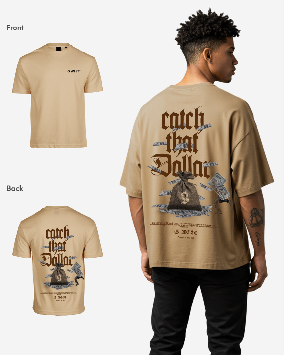 G West Oversized Catch That Dollar Life Stlye Tee Mens Style - G West