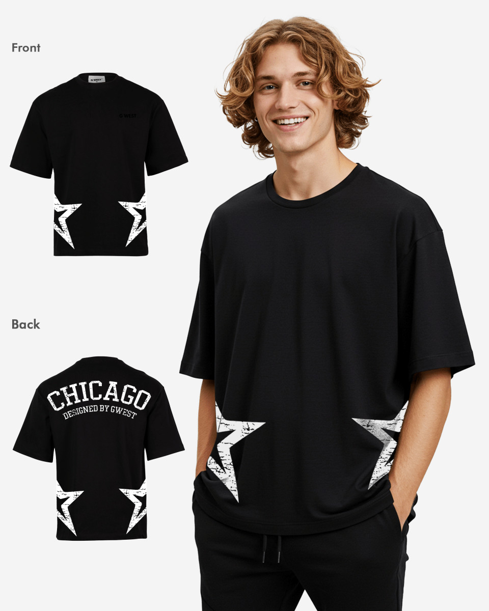 G West Oversized Chicago Arch Logo Red Tee - G West