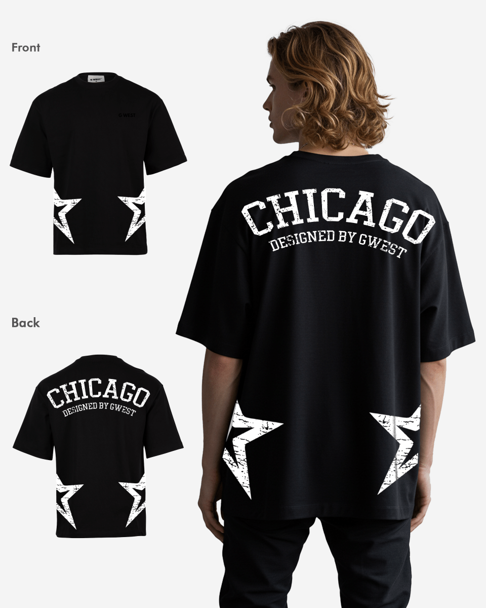 G West Oversized Chicago Arch Logo Red Tee - G West