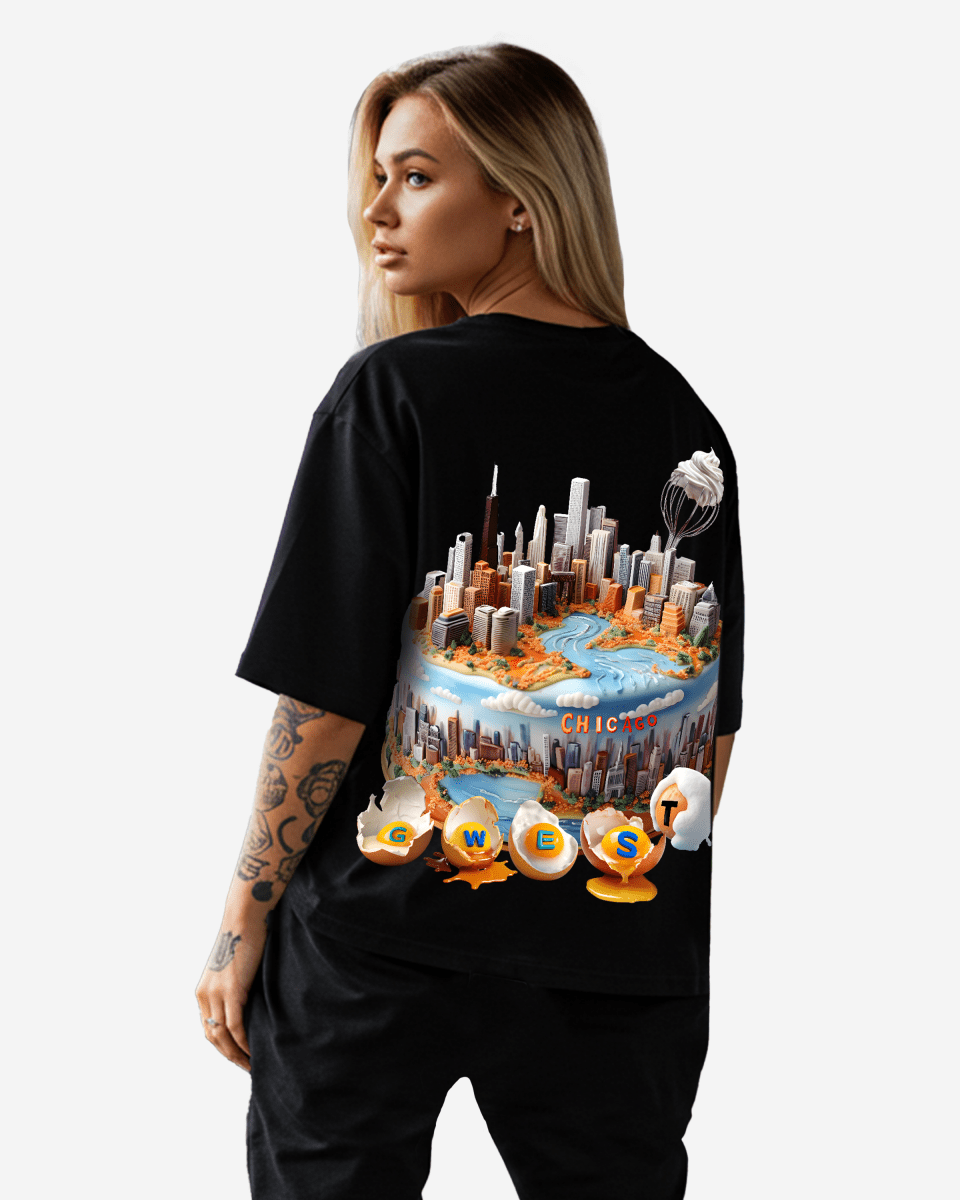 G WEST OVERSIZED CHICAGO CAKE TEE - WOMEN - G West