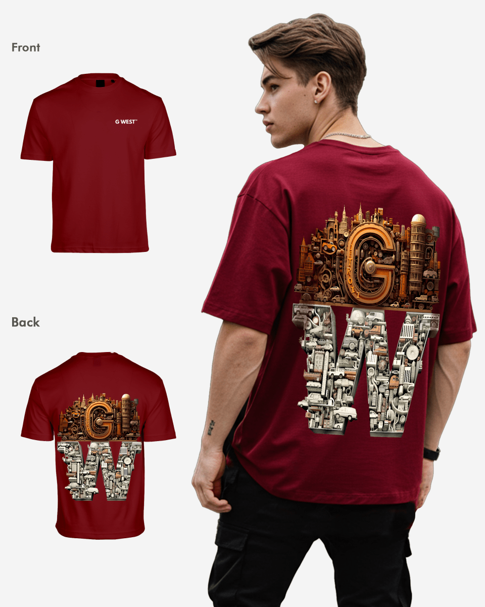 G WEST OVERSIZED DETROIT MOTORCITY T - SHIRT - G West