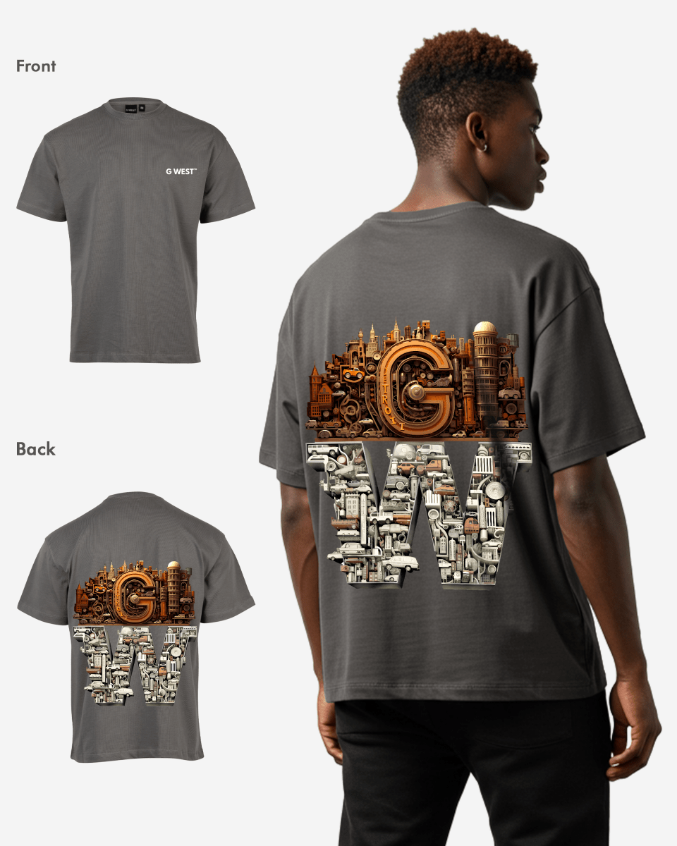 G WEST OVERSIZED DETROIT MOTORCITY T - SHIRT - G West