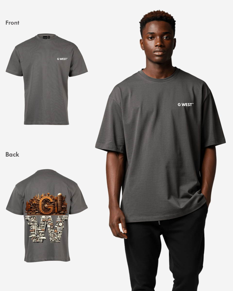 G WEST OVERSIZED DETROIT MOTORCITY T - SHIRT - G West